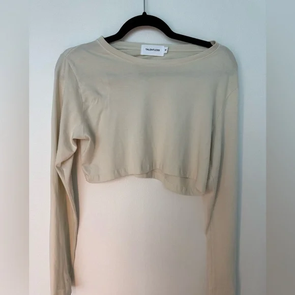 TALENTLESS BONE Long Sleeve Crop Top | Sz: M - Picture 5 of 6